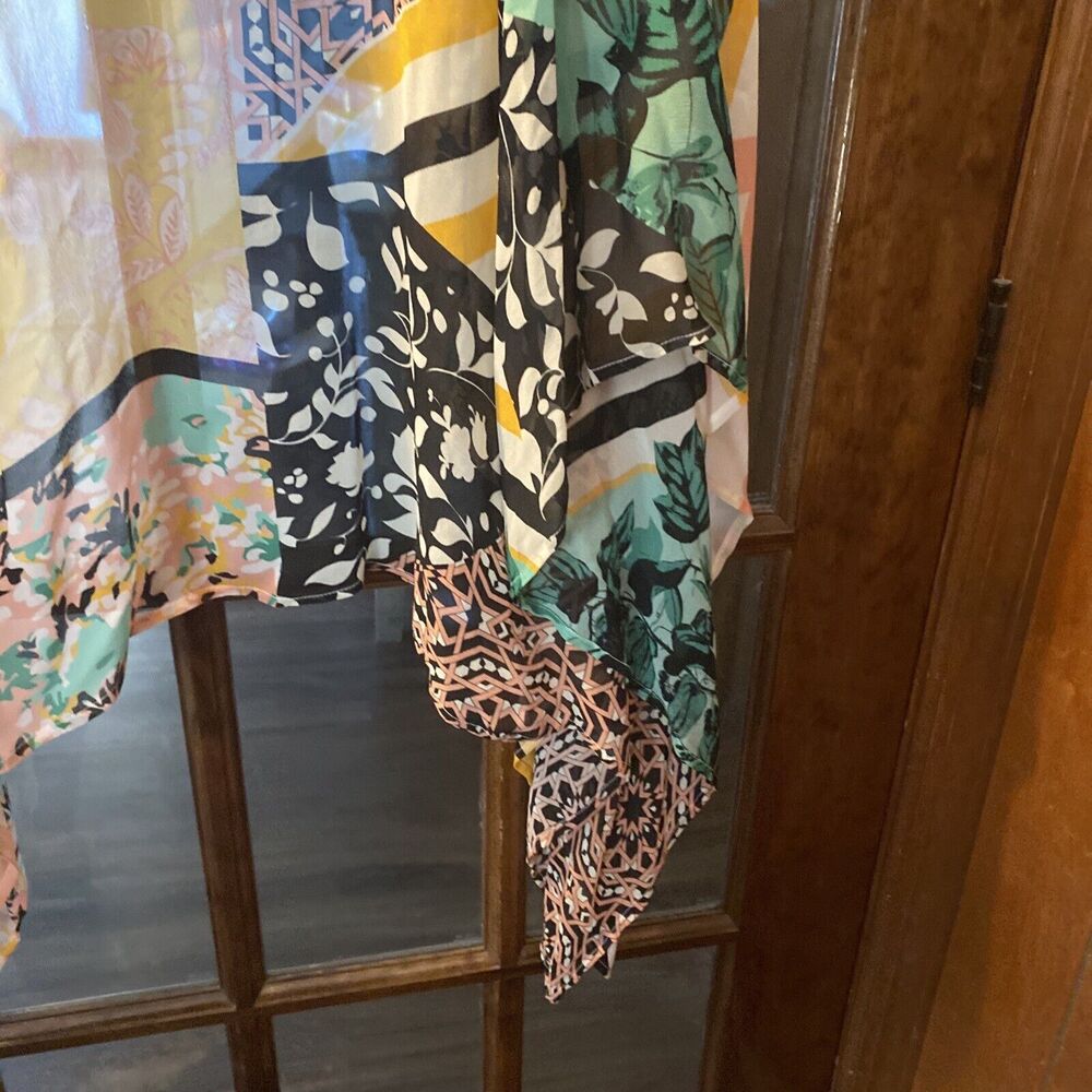 Anthropologie Sheer Floral Patterned Kimono Coverup Beach Robe Women’s One Size - Picture 4 of 10